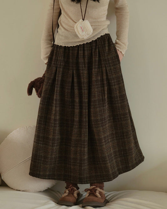 クラッシーチェックロングスカート 10289