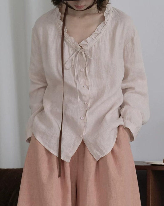 ルミナフロスティVレースブラウス 10260