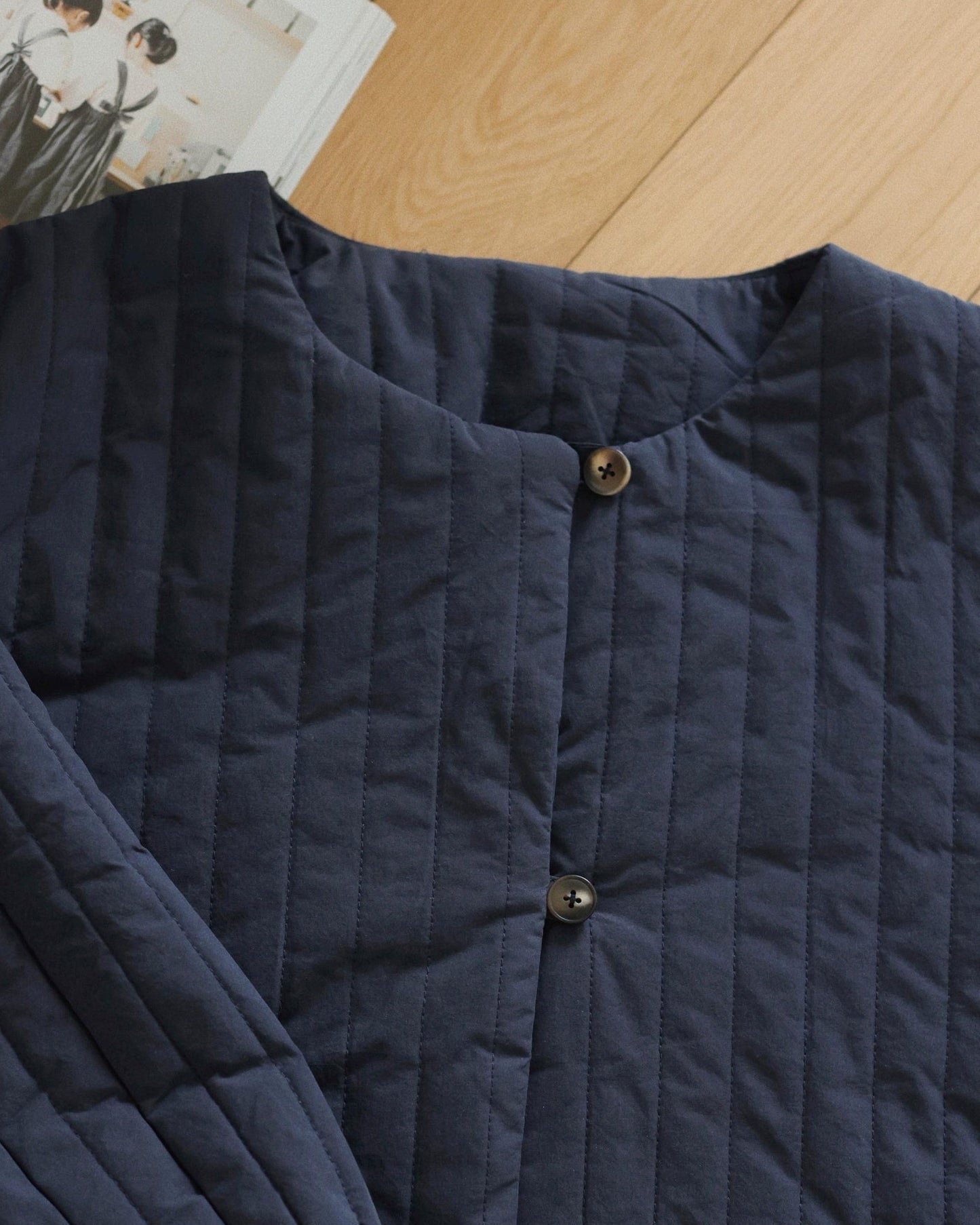 エアリーキルティング ノーカラーコート 10105