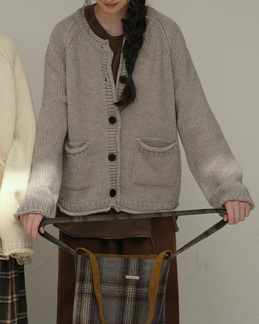 フォークポケットニットカーディガン 10179