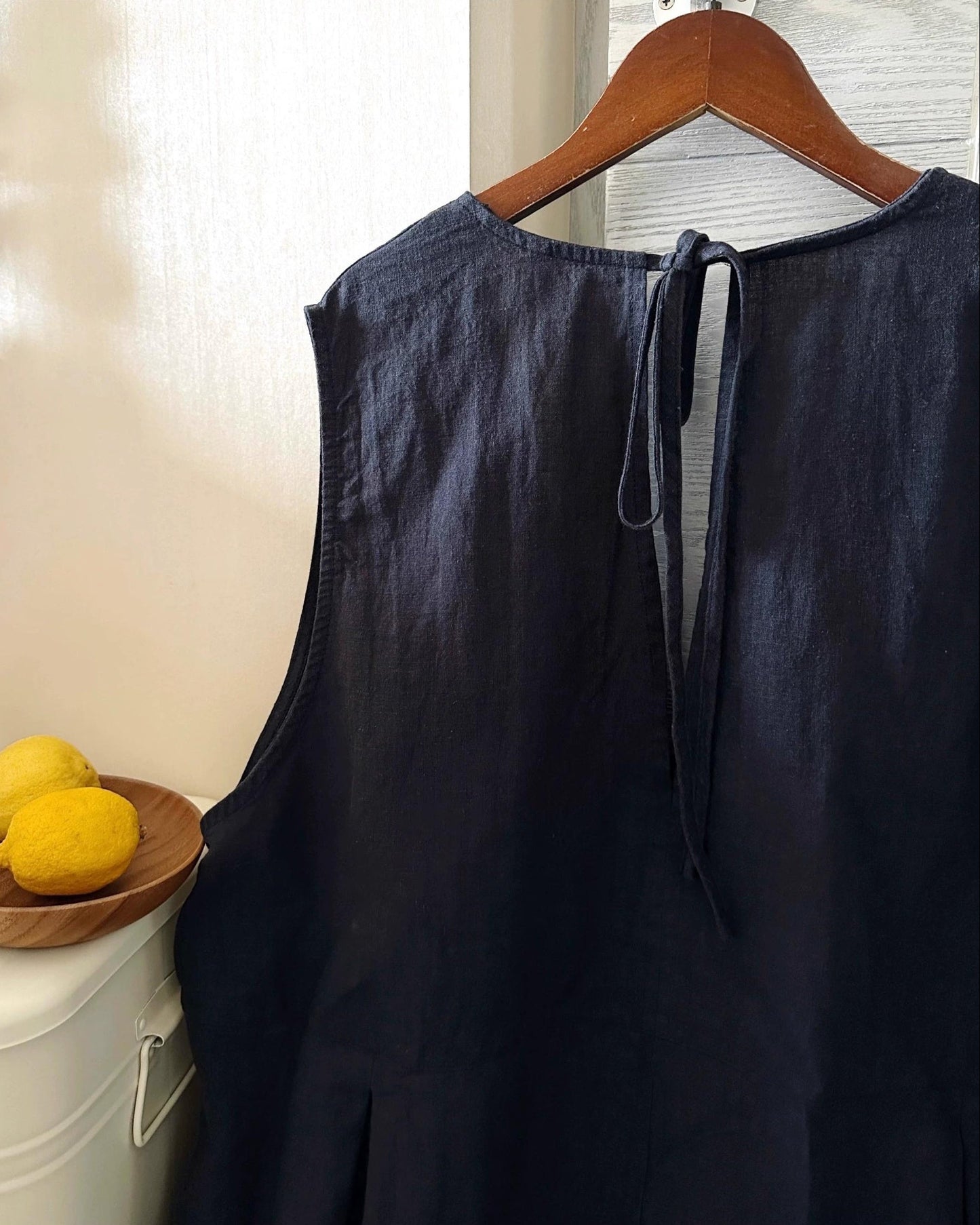 Vネックハイウエストベストワンピース 10079