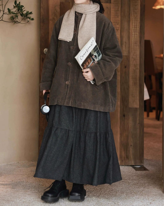 コーデュロイレトロミディコート 10028