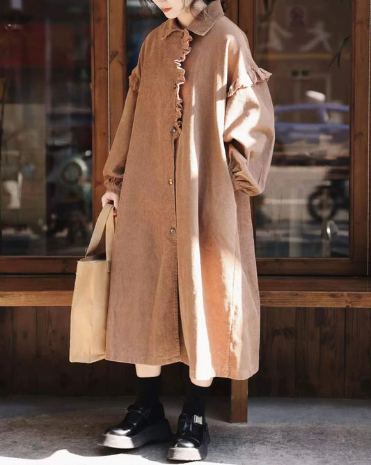 フィヨルドレースコーデュロイロングワンピース 10103