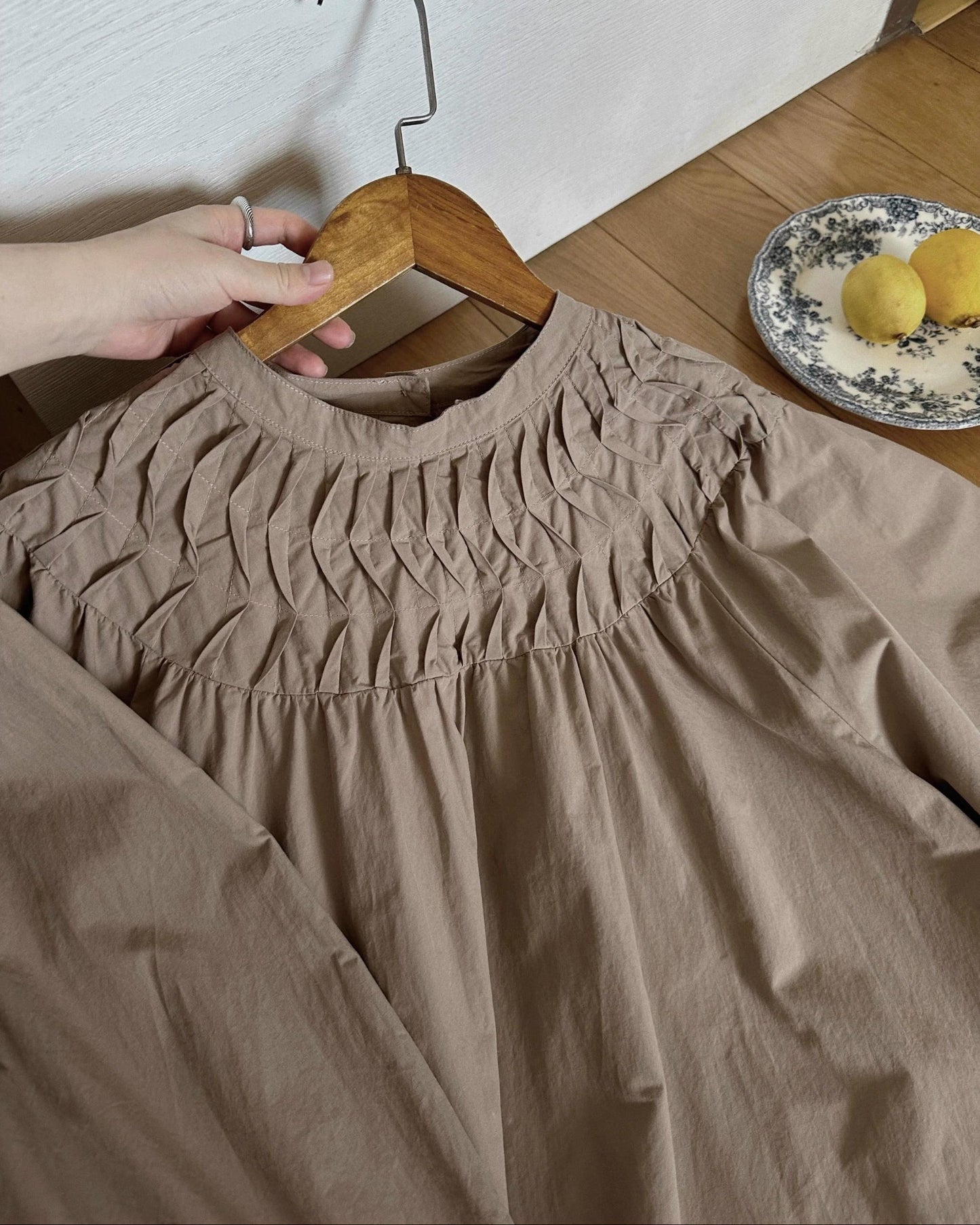 スモッキングエアリーロングワンピース 10046