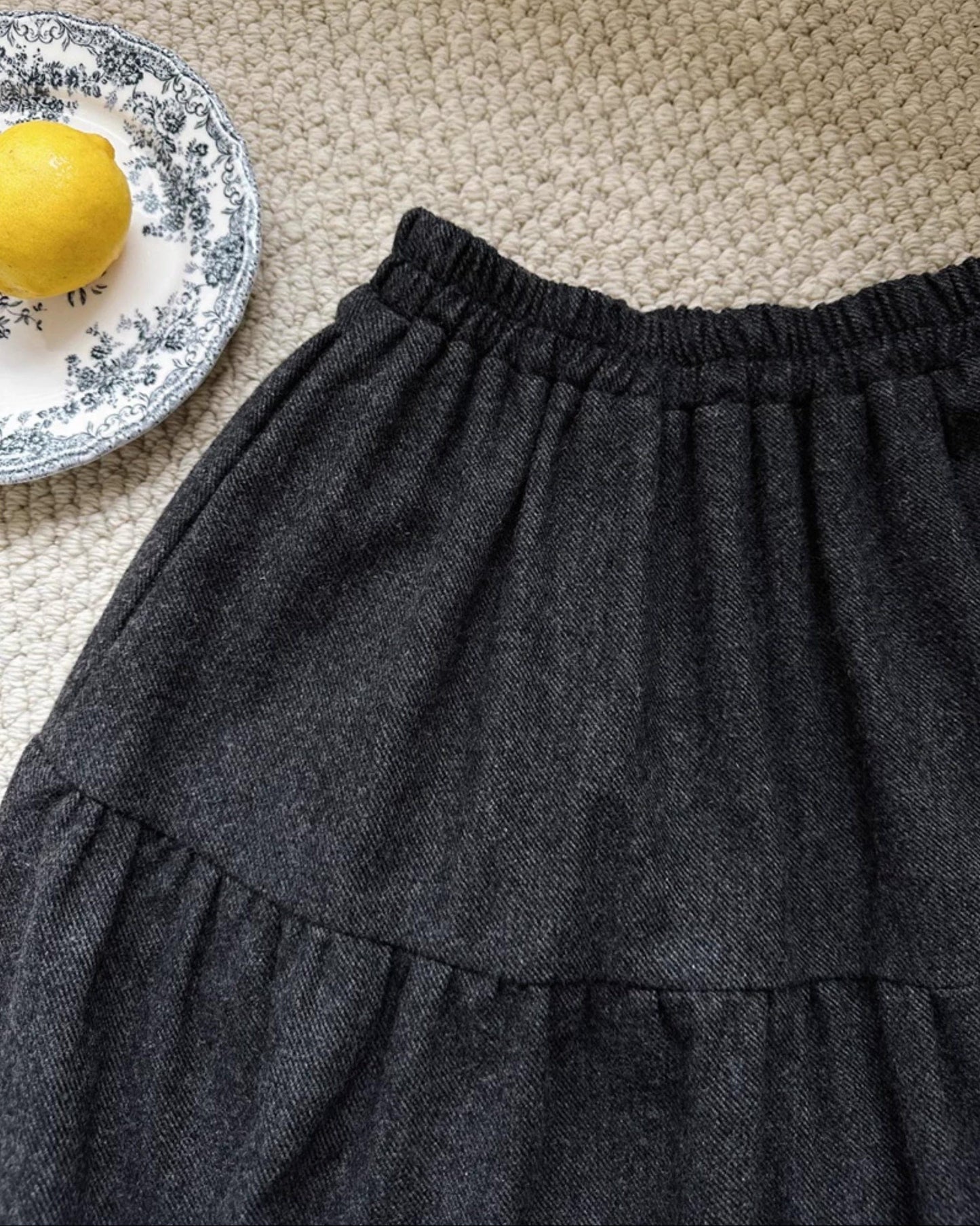 ハイウエストレトロティアードスカート 10037