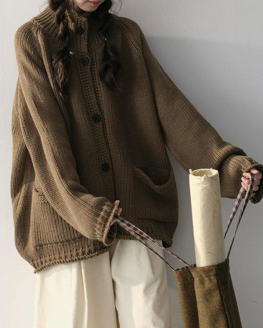ウォームニットポケットカーディガン 10224