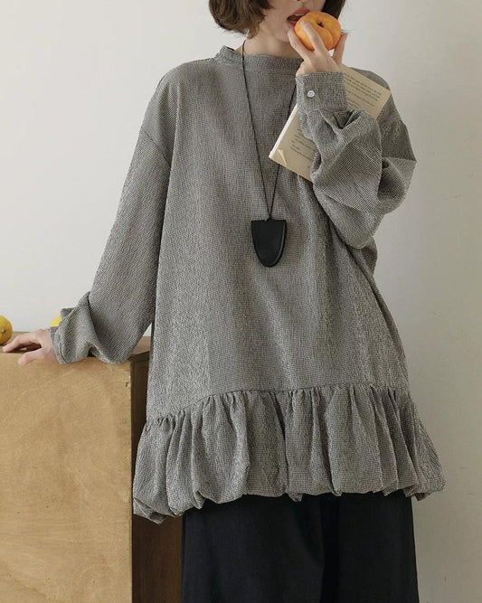 ノーマチェックフレアチュニック 10242