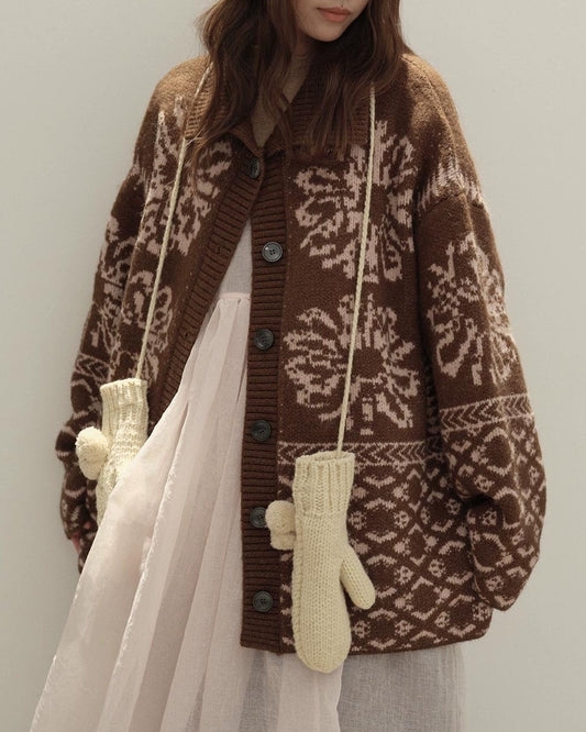 スノーレトロフェアアイルカーディガン 10134