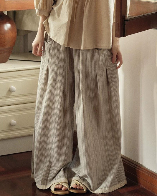 アンティークリネンストライプモードラゴムライン 10305