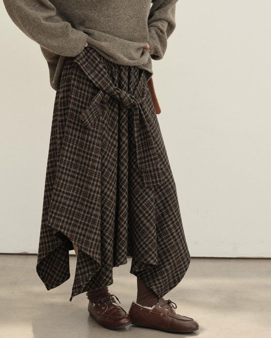 フォレストチェックアシンメトリースカート 10153