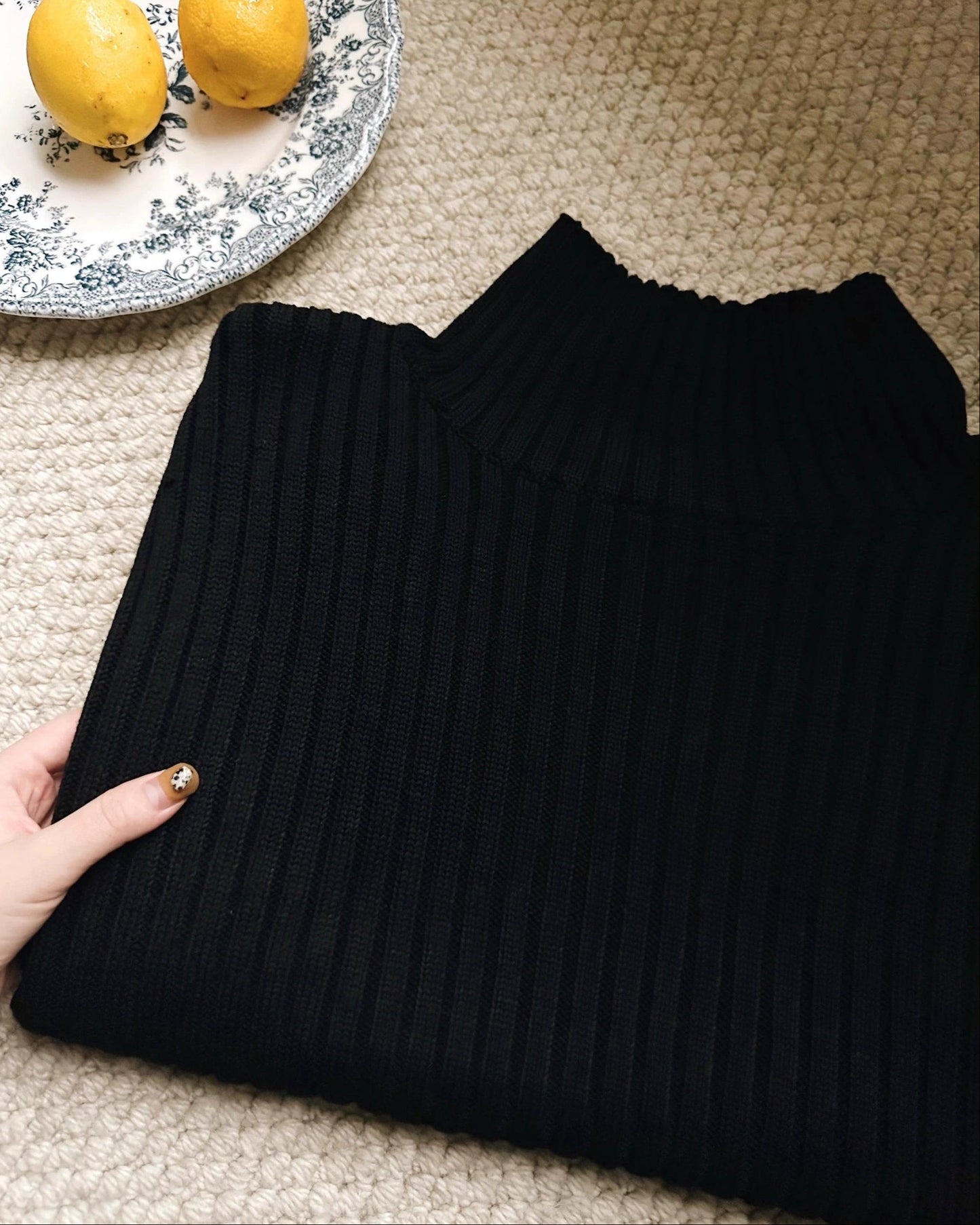 ハイネックリブニットベスト 10031