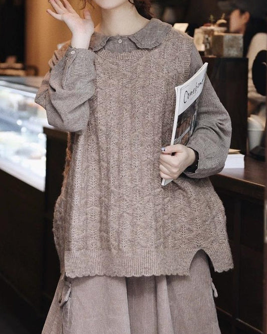 パターンニットスリットベスト 10110