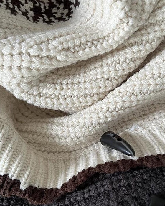 ラペルダッフルポケットニットカーディガン 10148