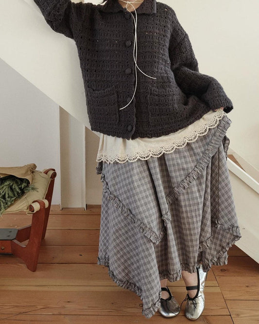 パズルワークチェックミディスカート 10357