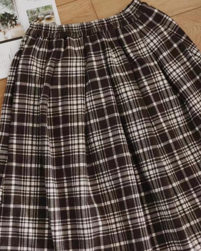 ミュークチェックAラインスカート 10111