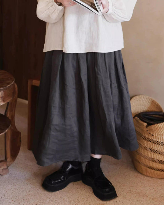 ウエストゴムリラックスロングスカート 10055