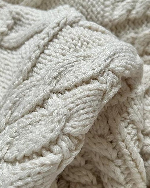 ヒュッゲラペルケーブルニットカーディガン 10155