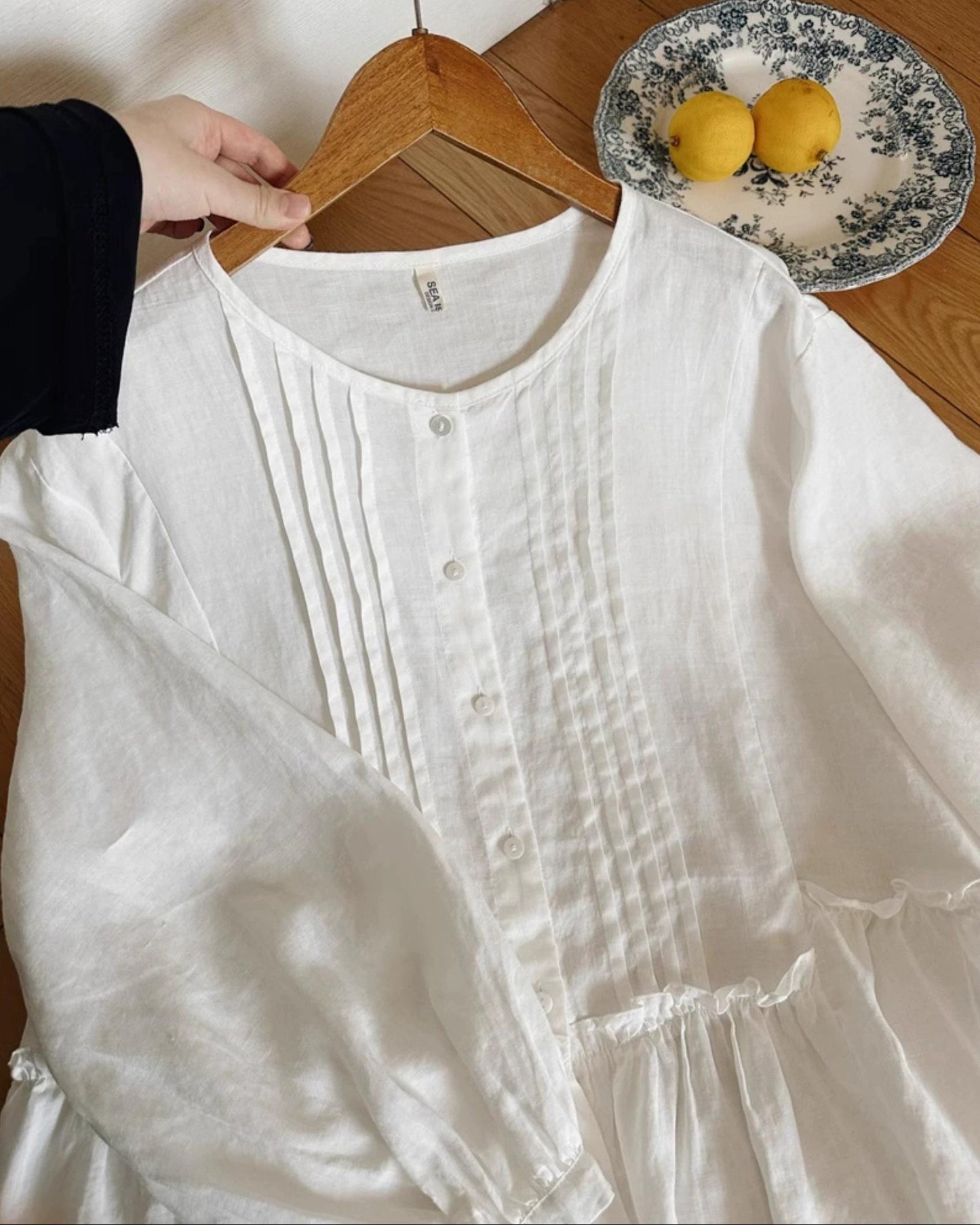 ピンタックウエストレトロブラウス 10024