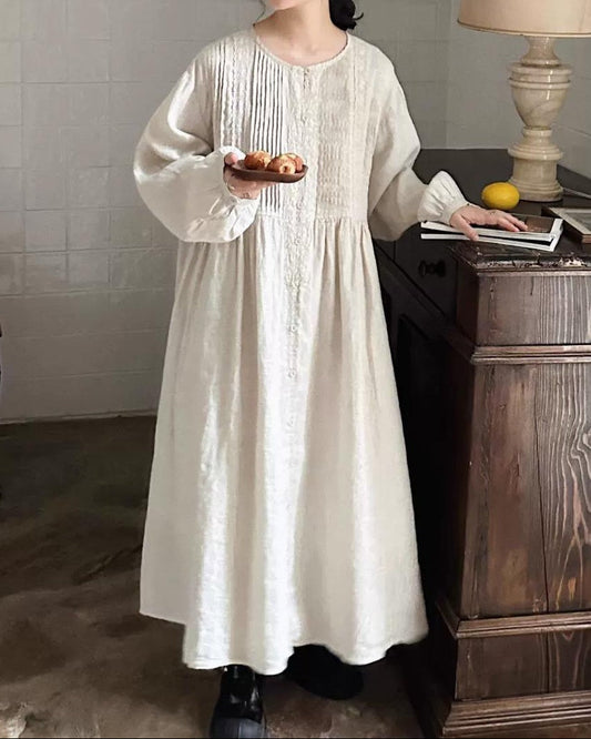 ピンタックリラックスシャツワンピース 10042