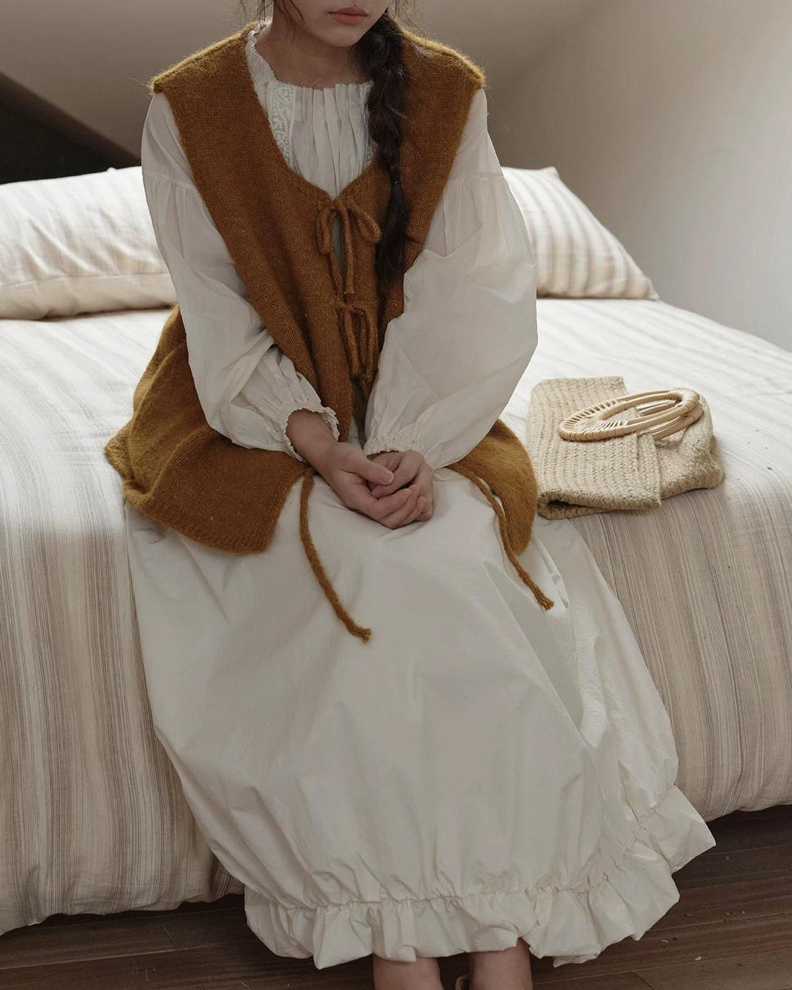 リボンアクセントニットベスト 10277