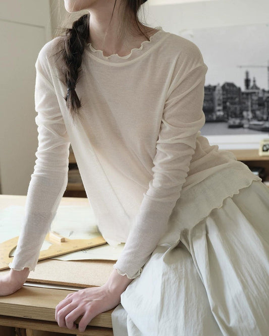 レースデザインニットトップス 10185