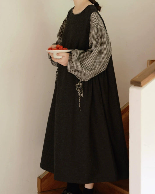 ハイウエストクラーラベストワンピース 10092