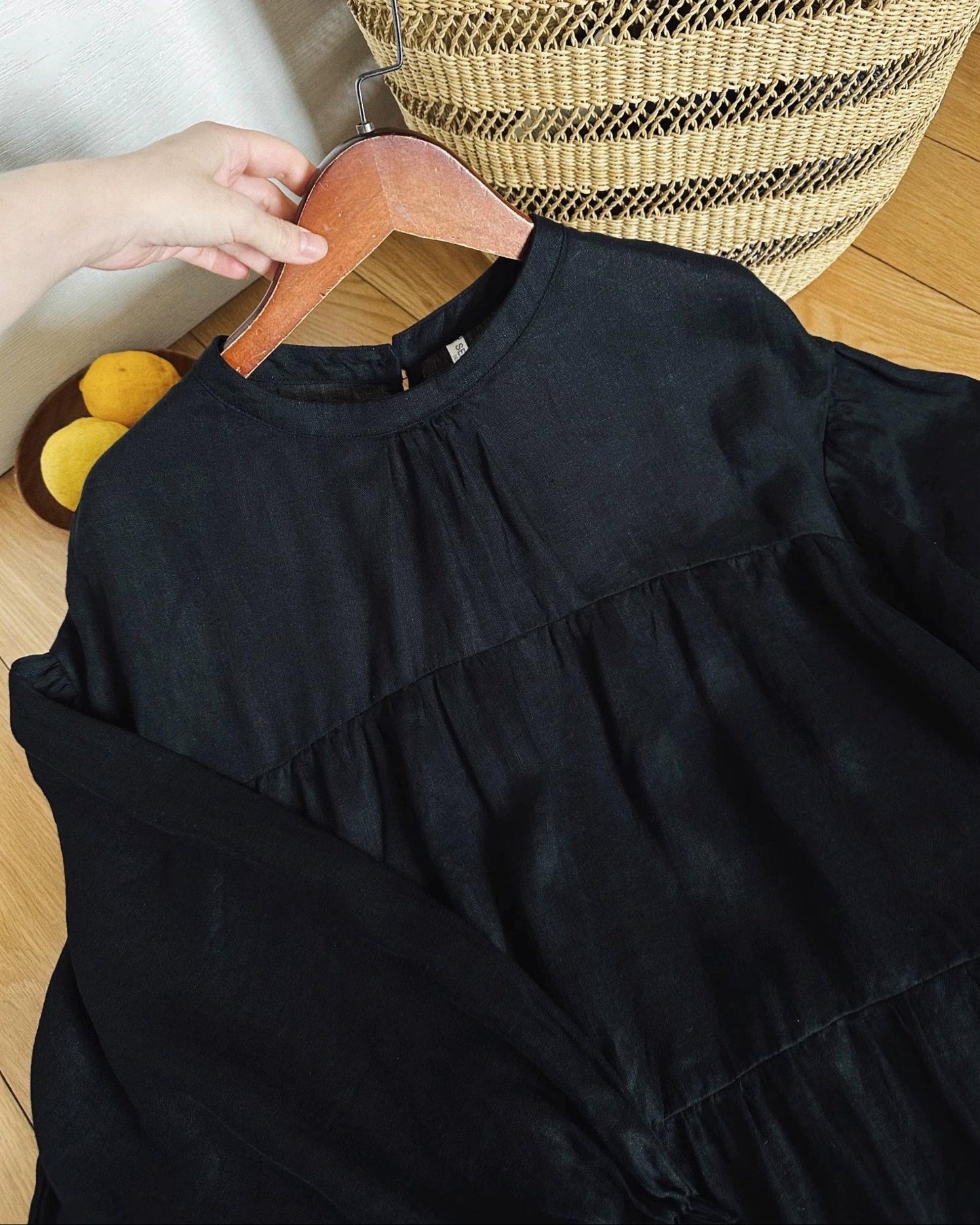 バックボタンエアリーティアードドレス 10083