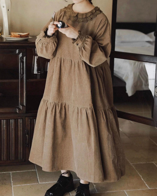 コーデュロイティアードワンピース 10069