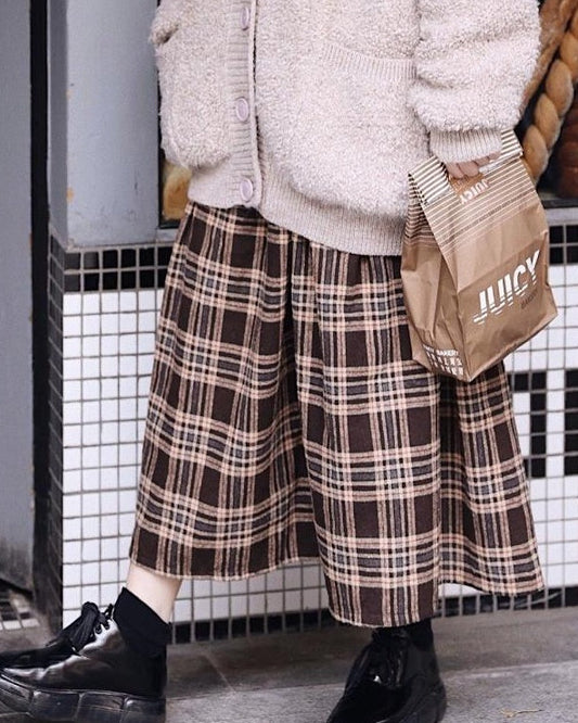 ヴィンテージチェックハイウエストスカート 10120