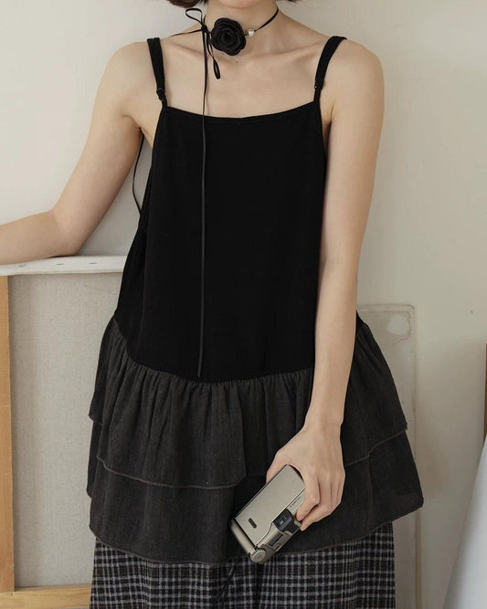 ナチュラルキャミシタフリルレイヤートップ 10191