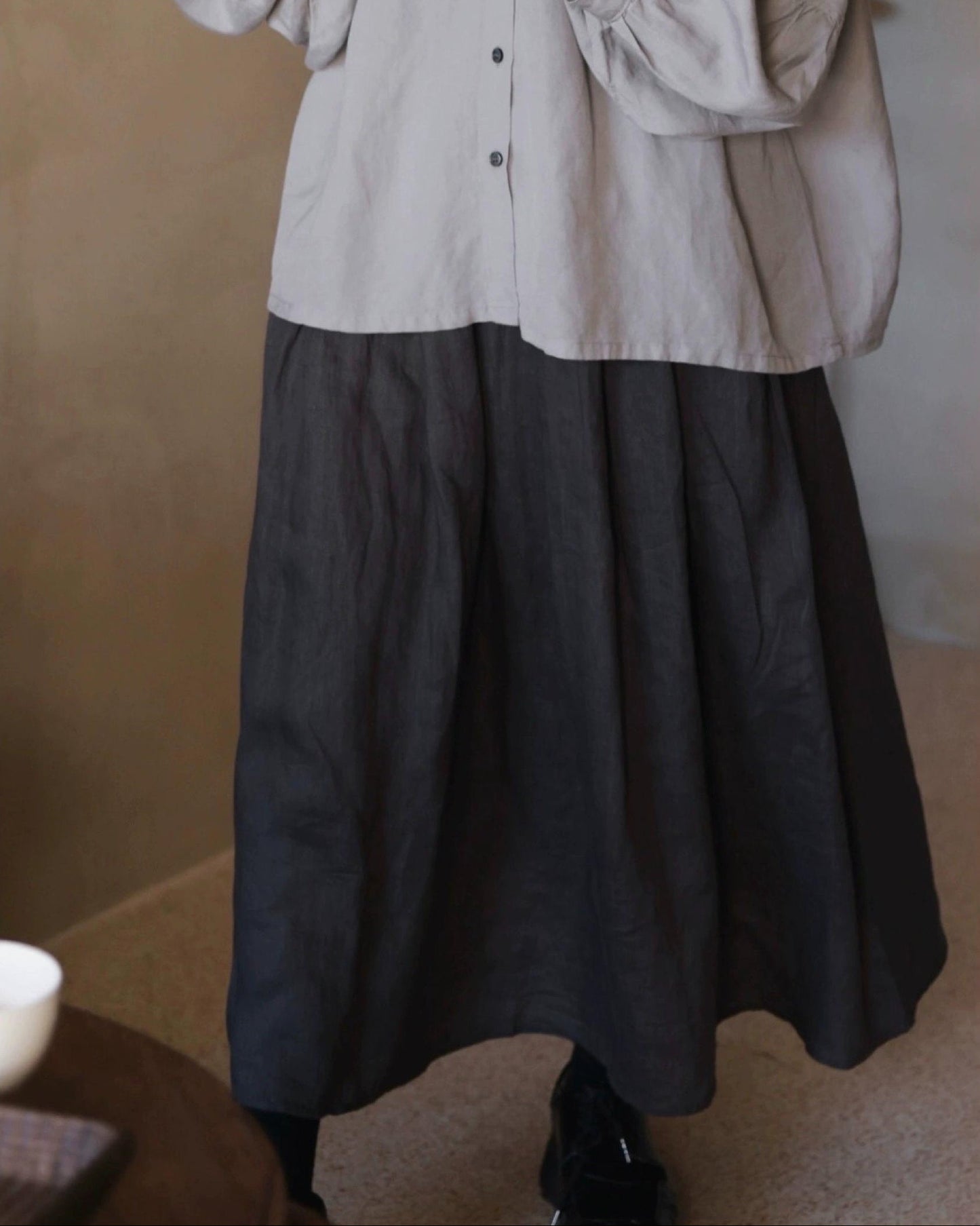 ウエストゴムリラックスロングスカート 10055