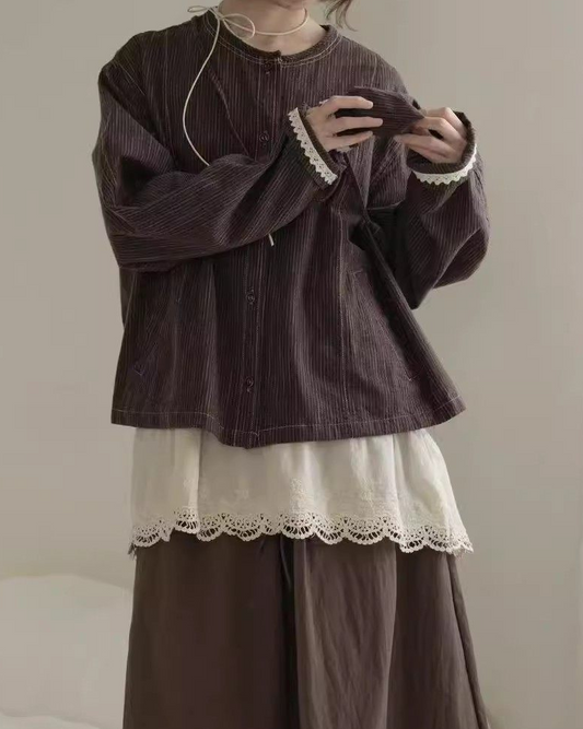 ネッタストライプルーズショートジャケット 10236