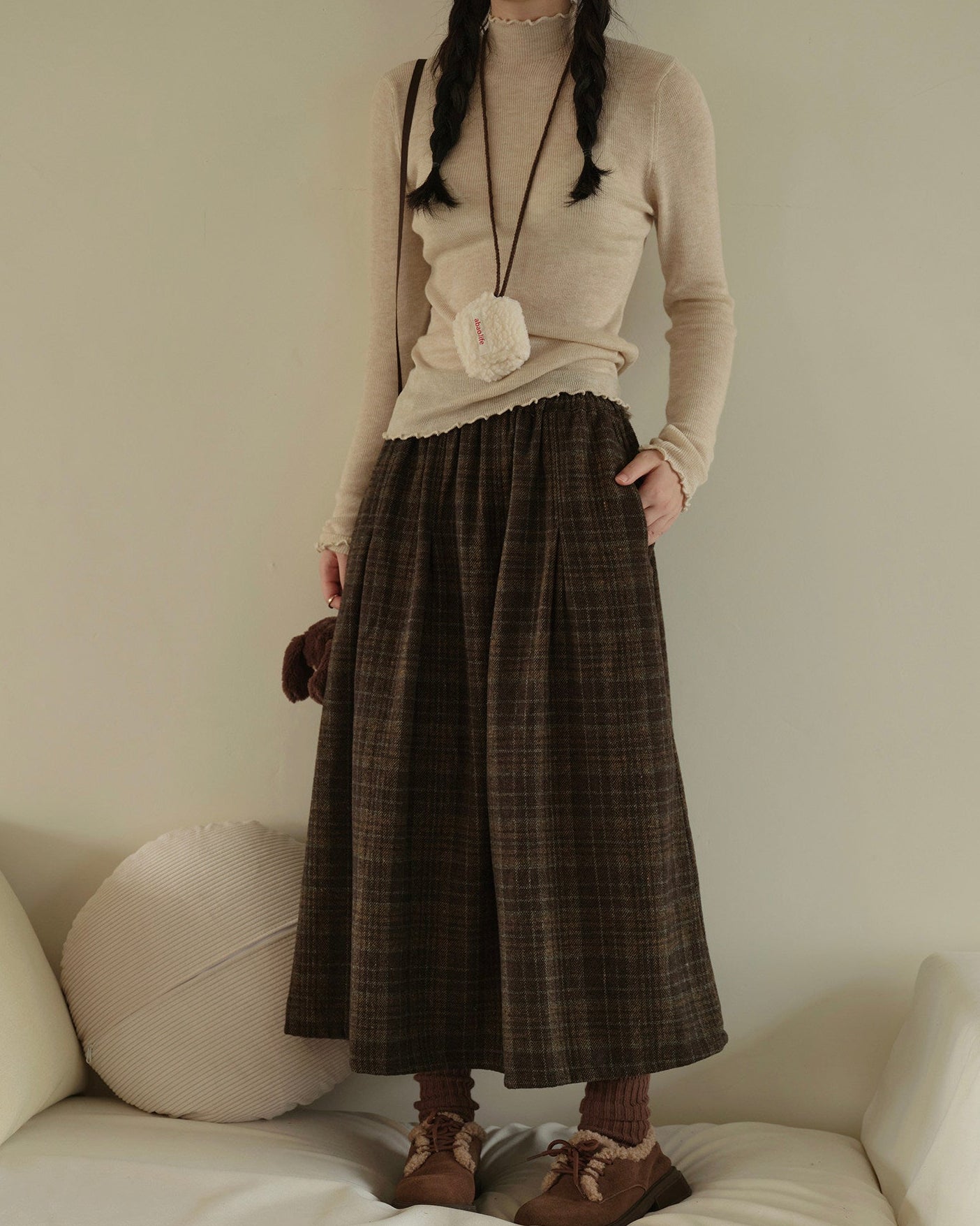 クラッシーチェックロングスカート 10289