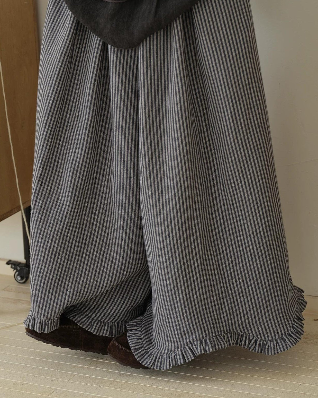 ティアードストライプ スカートライクパンツ 10193