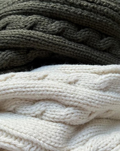 コージーケーブルフードジップカーディガン 10178