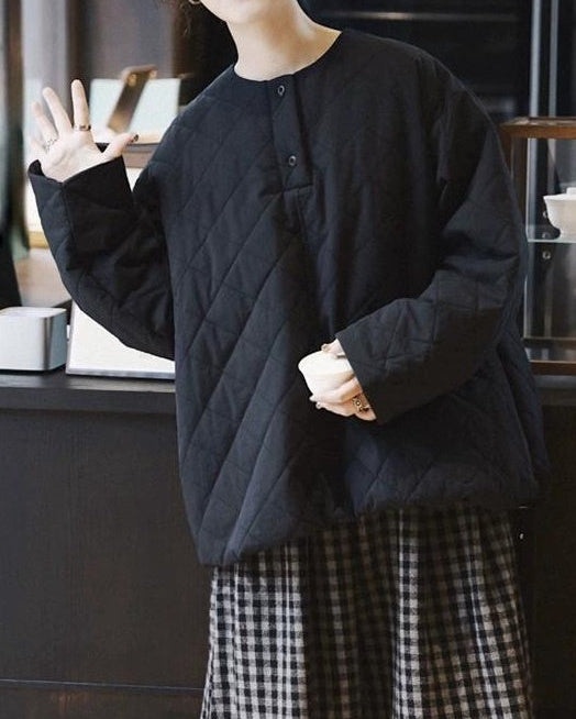 ハーフボタンキルティングプルオーバー 10032