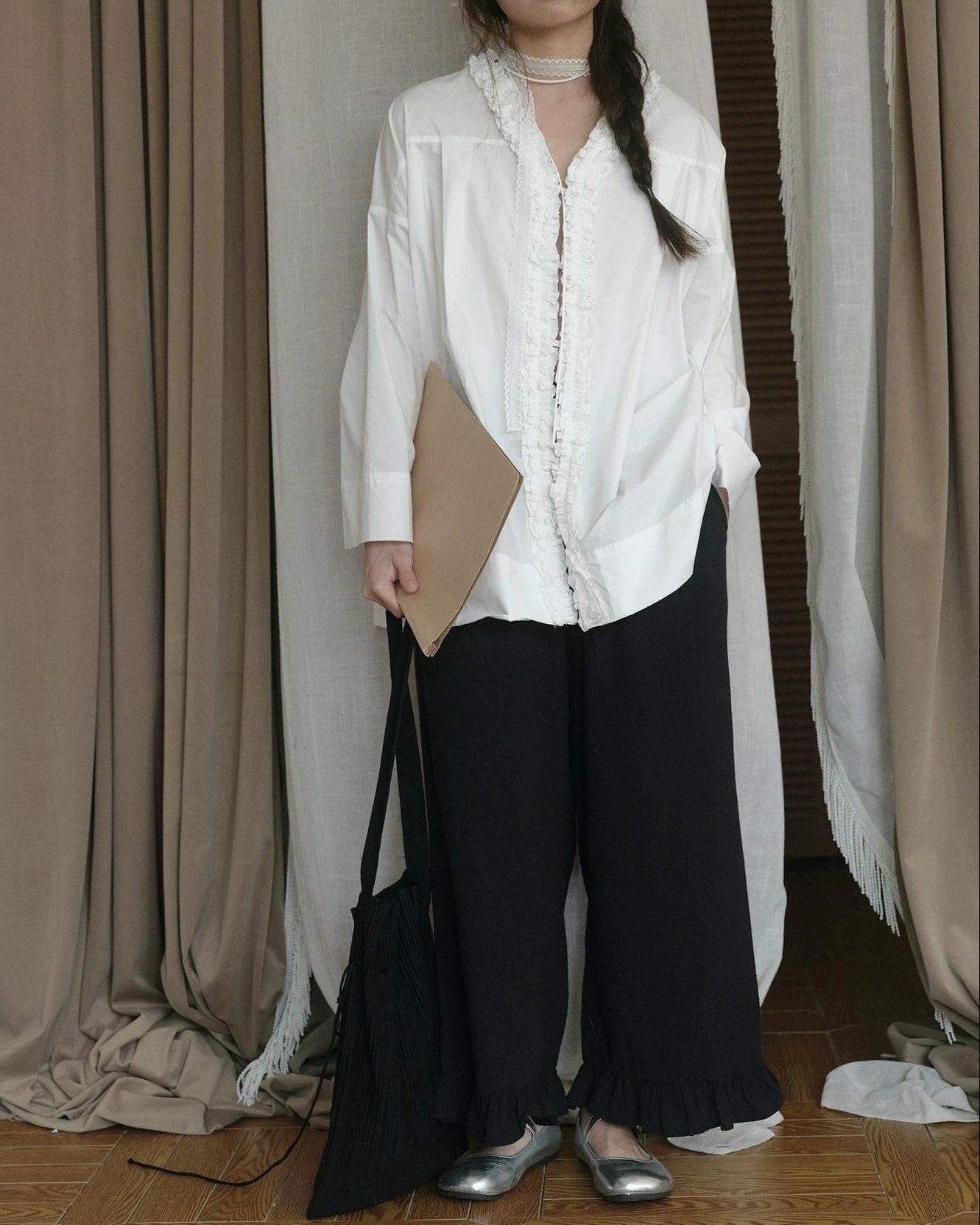 ルミフリルワイドレッグパンツ 10269