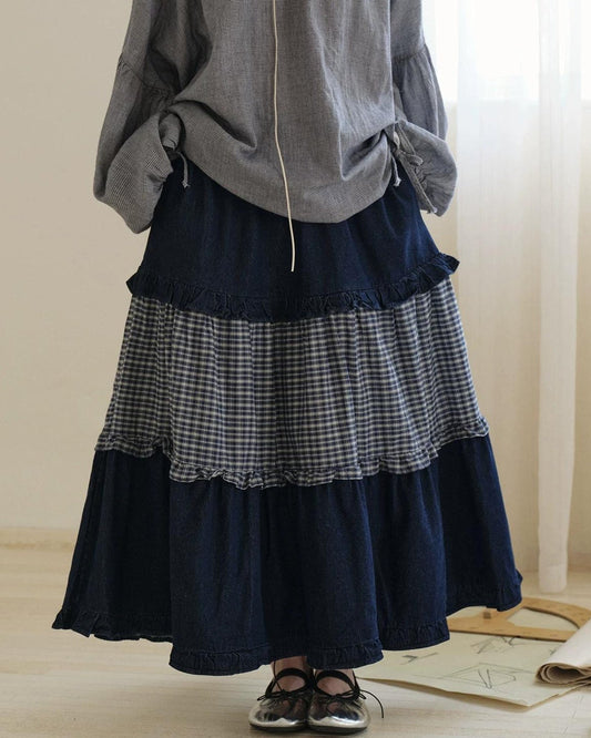 ネッタパッチデニムルーズスカート 10234