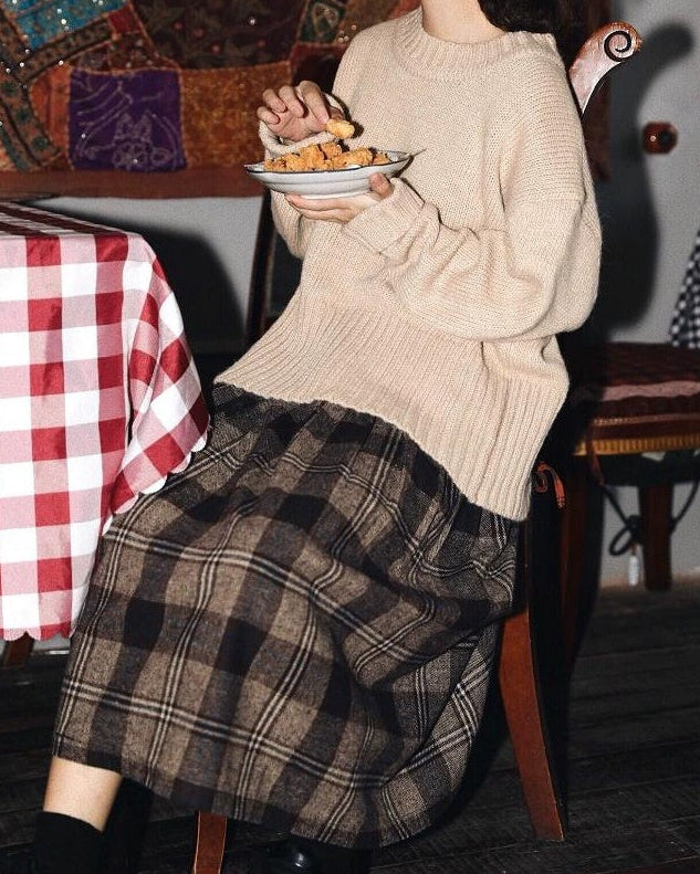 フォルムチェックAラインスカート 10124