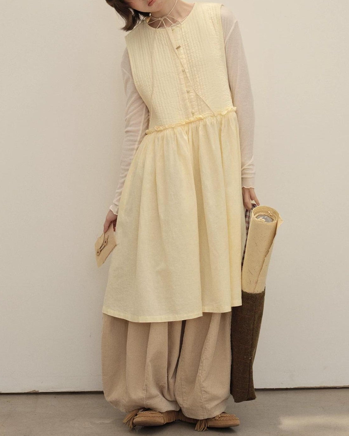 ノーディハイウエストソフトベストドレス 10145