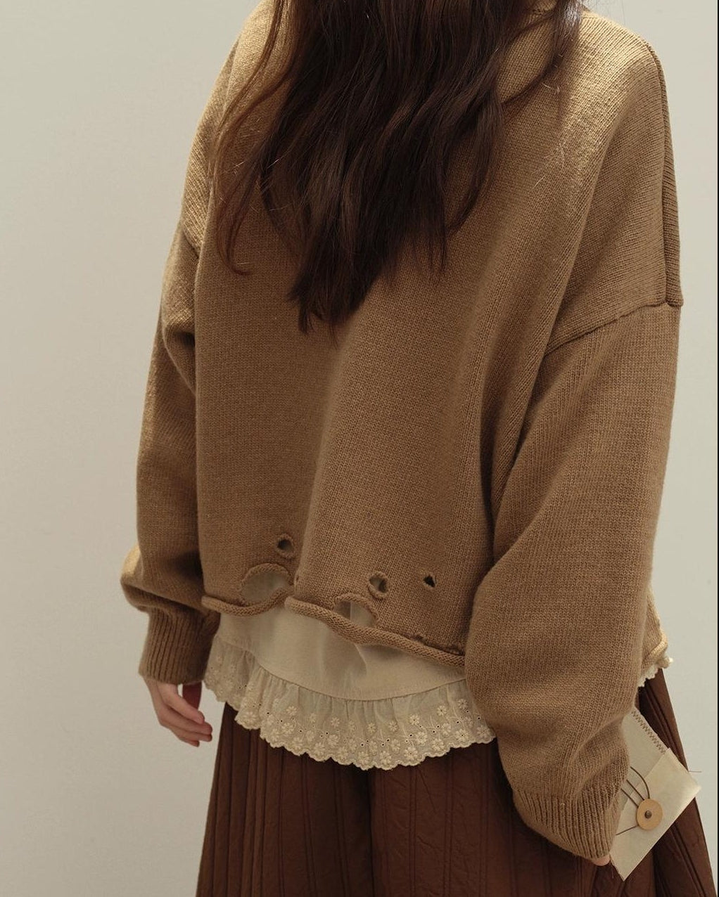 ホールニットリブカーディガン 10126