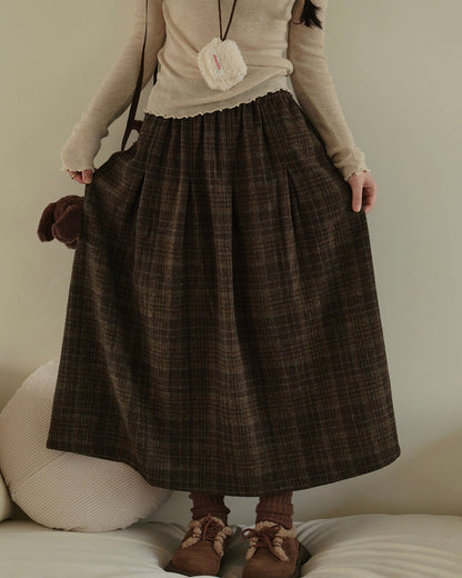 クラッシーチェックロングスカート 10289