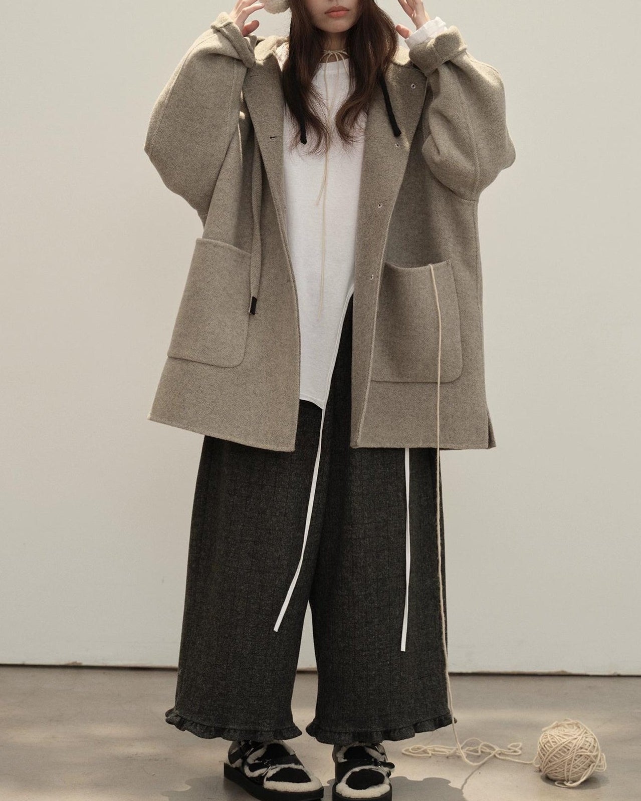 フリルレトロチェックワイドパンツ 10142