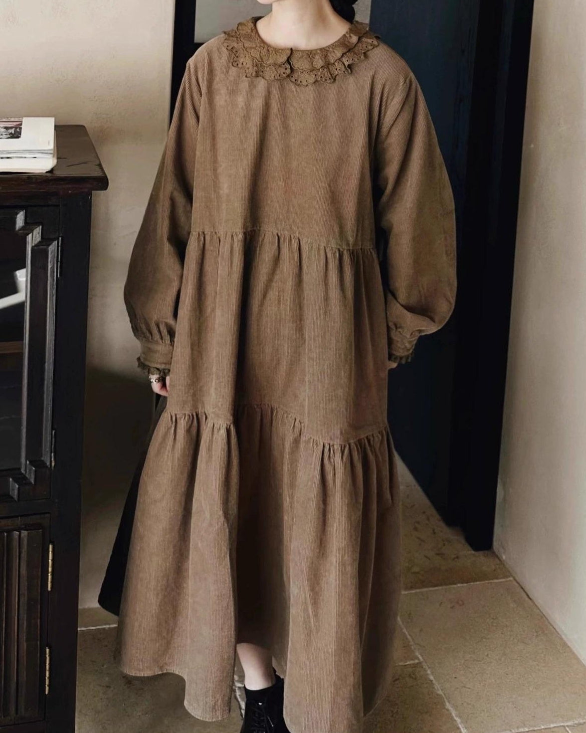 コーデュロイティアードワンピース 10069