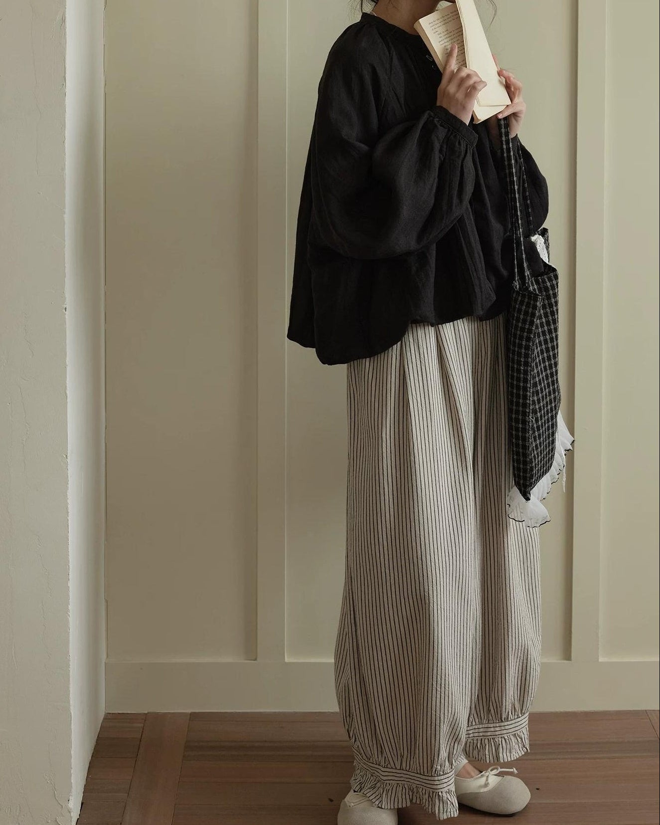 フリルヘムストライプワイドレッグ 10276