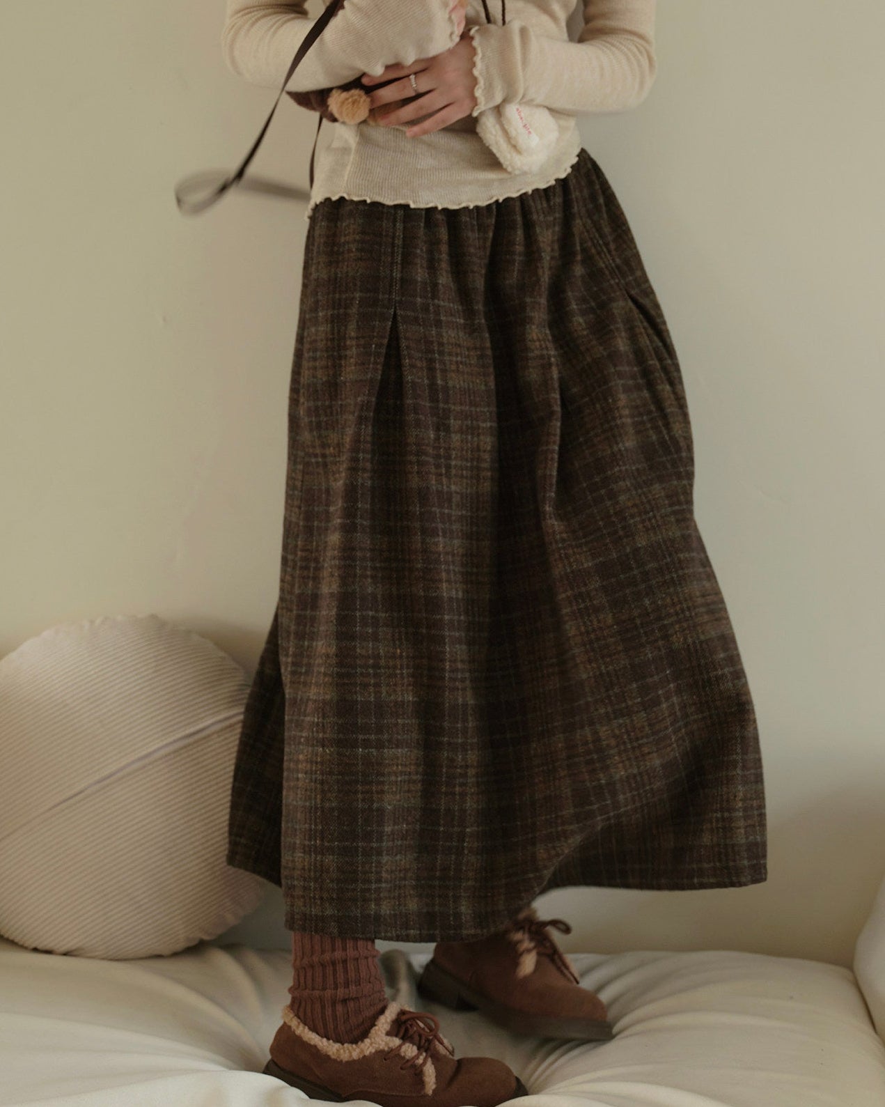 クラッシーチェックロングスカート 10289