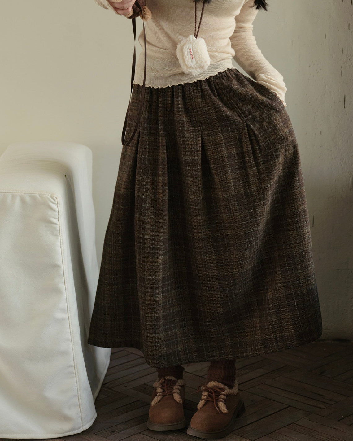 クラッシーチェックロングスカート 10289