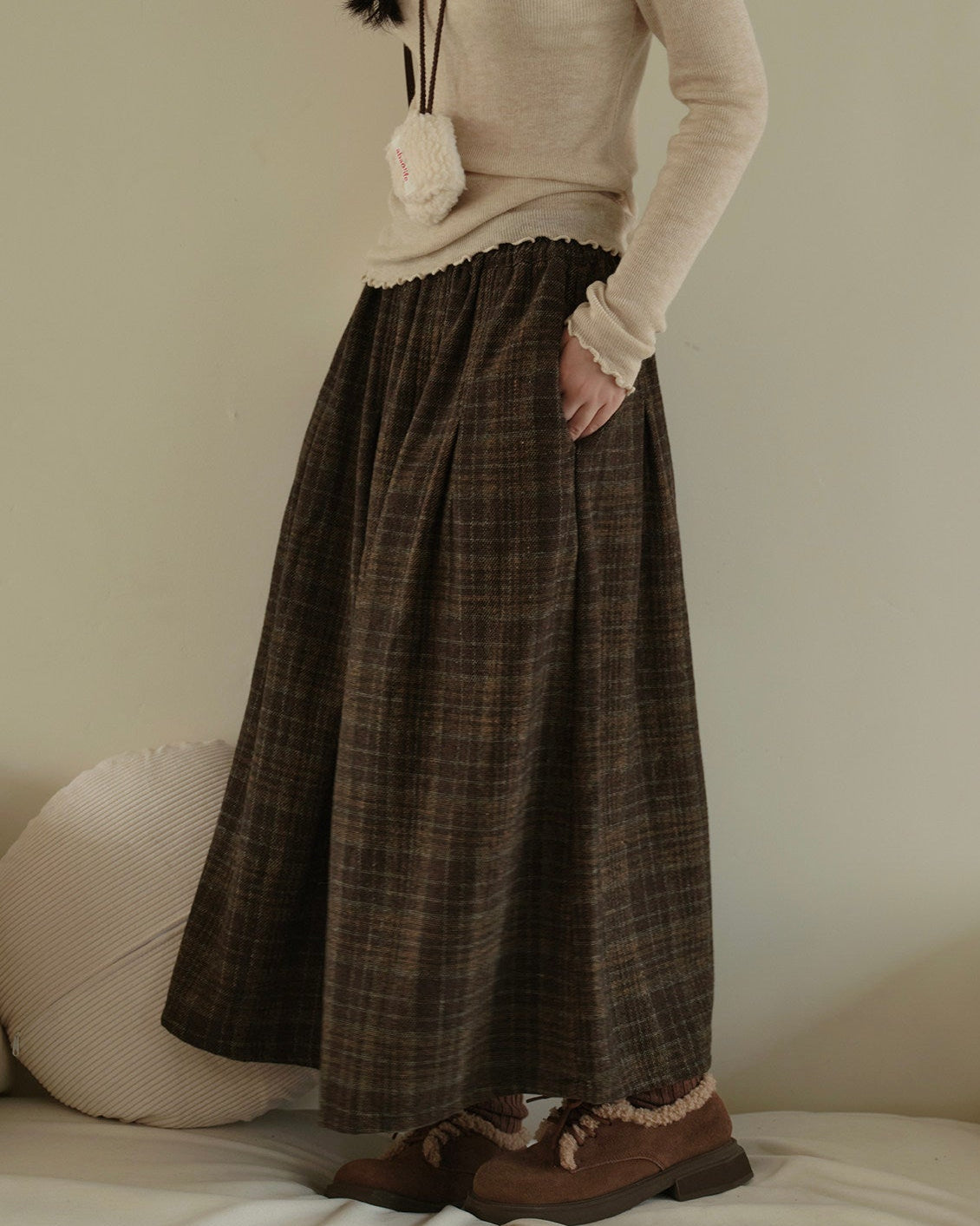 クラッシーチェックロングスカート 10289