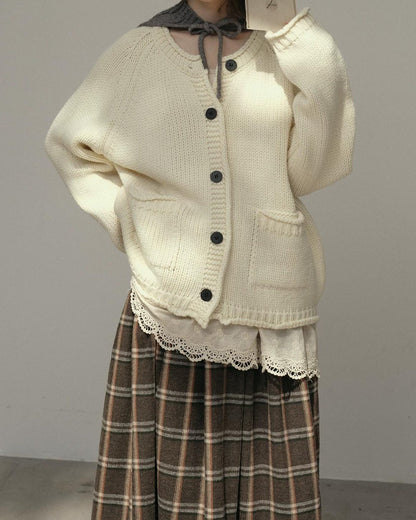 フォークポケットニットカーディガン 10179