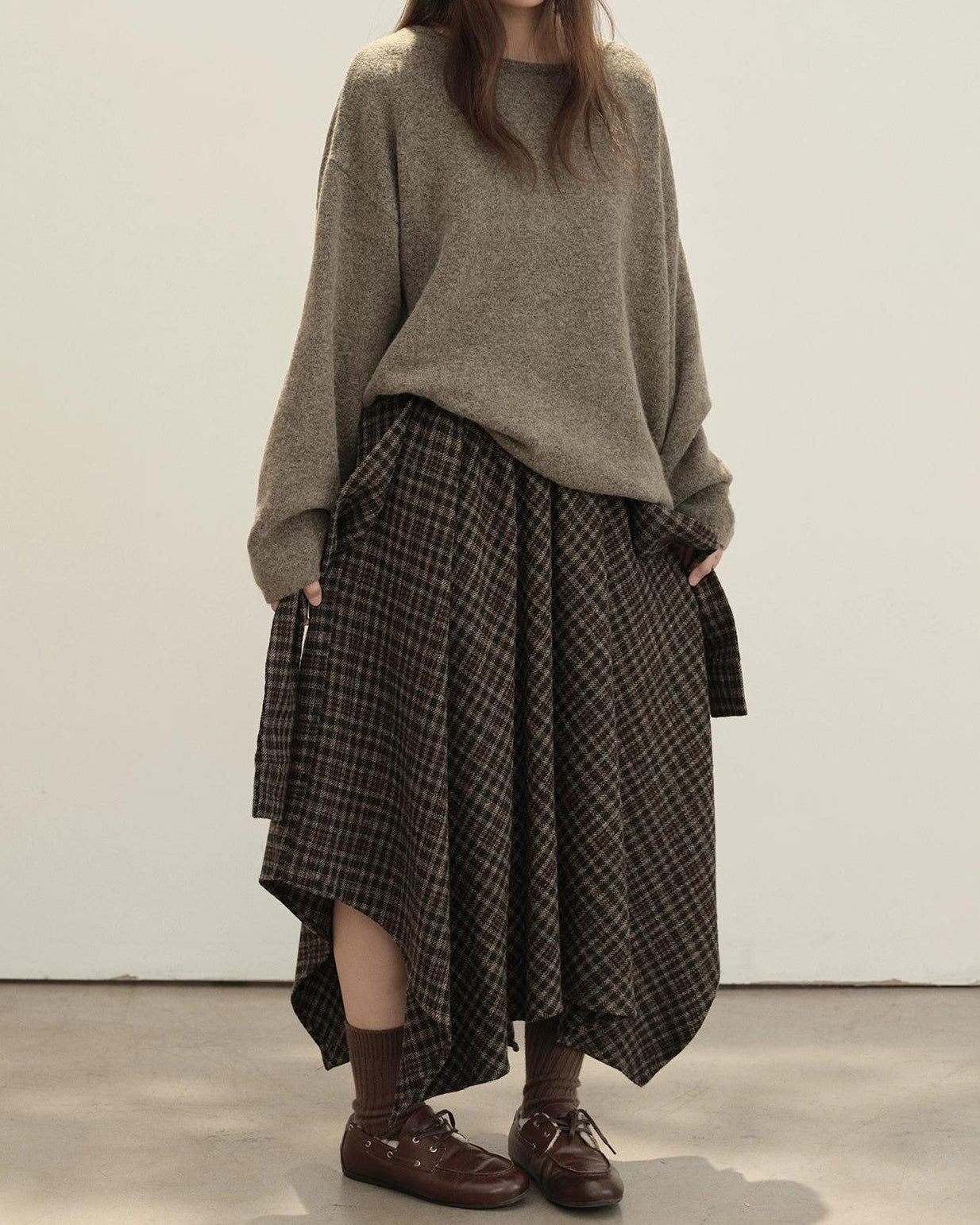 フォレストチェックアシンメトリースカート 10153